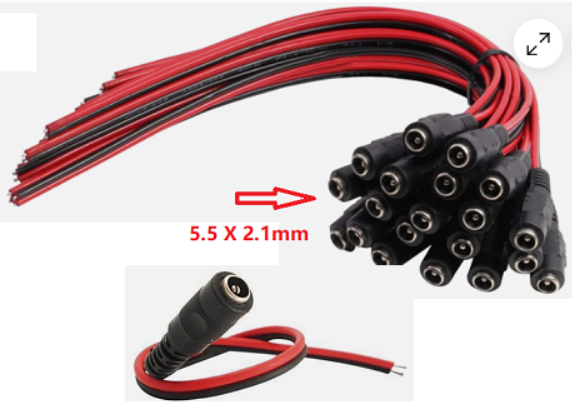 NEW 18AWG DC Power Pigtail Cable Plug 5.5mm x 2.1mm Female Connector